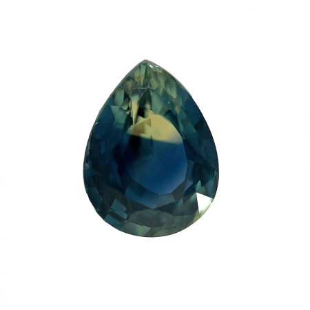 1. Parti-Blue-Green-Yellow-Sapphire-stone-Pear-shape-2.6 carats-A128